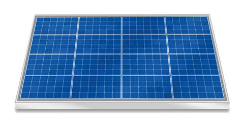 Solar Plate Collector HorizontalSolar plate collector. Three-dimensional photovoltaic panel, horizontal positioning - isolated vector illustration on white background.