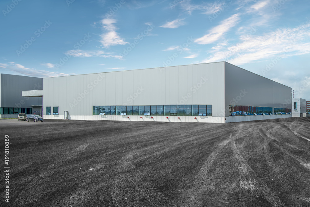 Modern factory buildings and warehouses Stock Photo | Adobe Stock