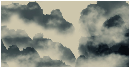 Wall Mural - chinese ink and water landscape painting