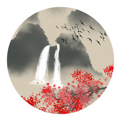 Wall Mural - ink painting
