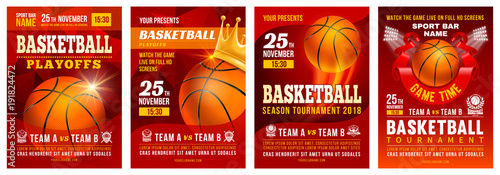 Leinwand Poster  Basketball Poster Set