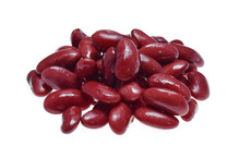 Pile Of Red Kidney Bean, Canned Beans Isolated On White Background