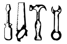 Sketch Of Some Tools On White