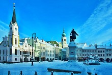 Czech Republic-square In City Trutnov In Winter