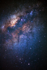 Wall Mural - the center of milky way galaxy and space dust in the universe, night starry sky with stars