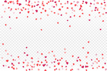 Vector Realistic Isolated Heart Confetti On The Transparent Background For Decoration And Covering. Concept Of Happy Valentine's Day, Wedding And Anniversary