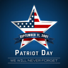 Patriot Day 9.11 Digital Sign With Star. Vector Illustration