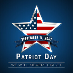 Patriot Day 9.11 digital sign with star. vector illustration