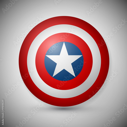Fotografía Shield with a star, superhero shield, comics shield