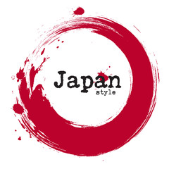 Wall Mural - grunge japanese circle style . vector