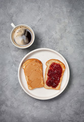 Canvas Print - Toast with peanut butter and jam