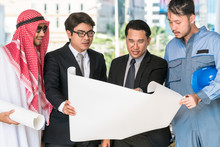 Engineer, Businessmen And Arab Man Meeting