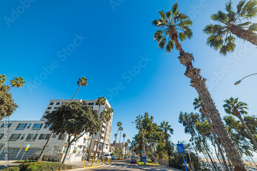 Plakat Nadbrzeże Santa Monica w słoneczny dzień