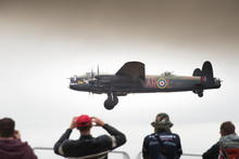 Lancaster Bomber Coming Into Land At Air Show