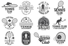 Set Of Tennis Club Badges