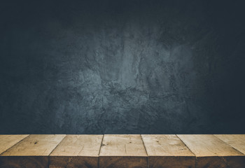 Wall Mural - Empty table top with cement wall background.