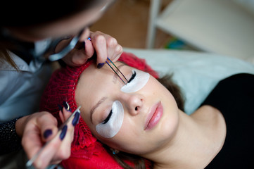 Canvas Print - Eyelash extensions in the beauty Studio.