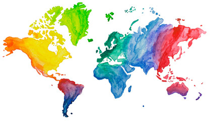 welt atlas aquarell farben