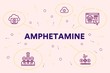 Conceptual business illustration with the words amphetamine