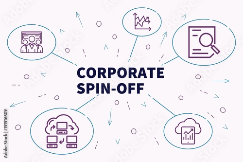 Conceptual Business Illustration With The Words Corporate Spin Off Stock Illustration Adobe Stock