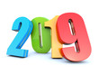 Happy New Year 2019 colorful calendar background