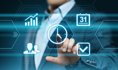 Wall Mural - time management project efficiency strategy goals business technology internet concept