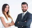 © ASDF - A business man and woman with their hands crossed