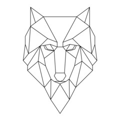 Geometric poligonal wolf vector illustration