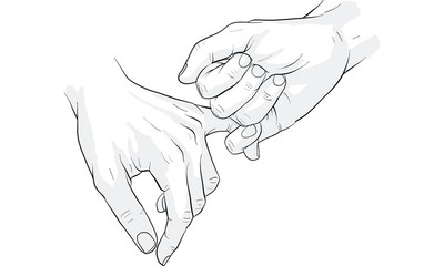 hand holding little finger vector