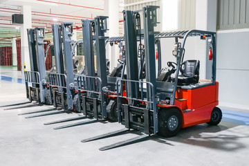 forklift loader pallet stacker truck equipment at warehouse