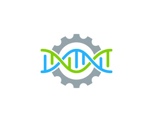 Wall Mural - Dna Gear Icon Logo Design Element