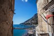 Amalfi Coast Italy: View of the coast from an Alley 