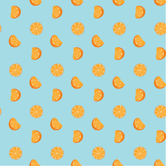 Wall Mural - Hand drawn fresh oranges seamless pattern. Doodle wallpaper vector. Fresh fruits collection. Vector illustration.