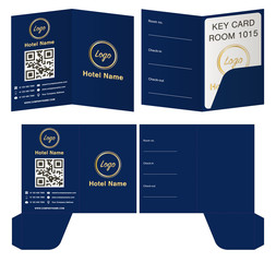 hotel key card holder folder package template