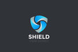 Shield Teamwork protect defense Logo design vector