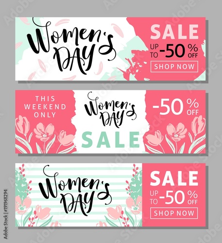 Season Discount Banner Design For International Womens Day Buy