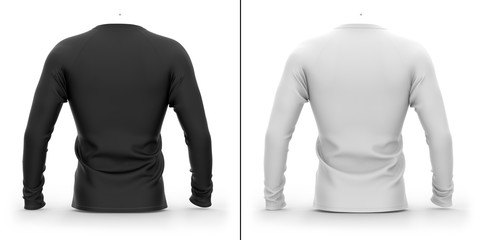 Men's t shirt with long raglan sleeves. 3d rendering. Clipping