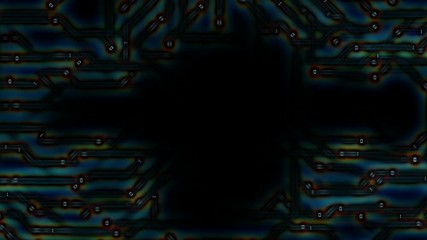 circuit board. information business cinematic background. seamless loop.place for text.