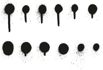 Wall Mural - Spray Paint High Detail Drip Dots Abstract Vector Backgrounds Set 06