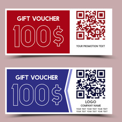 gift voucher coupon with qr code