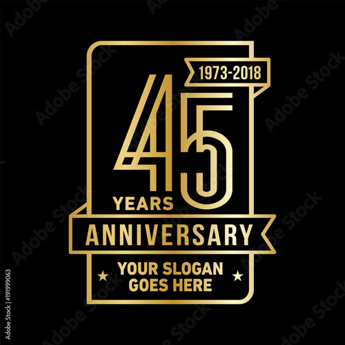 Photographie 45th anniversary logo. Vector and illustration.