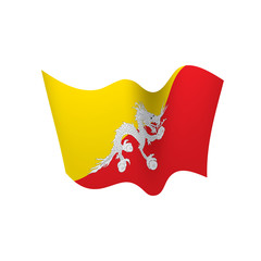 Bhutan flag, vector illustration