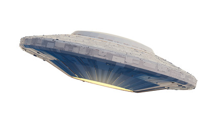 Wall Mural - ufo, alien spaceship with extraterrestrial visitors, flying saucer