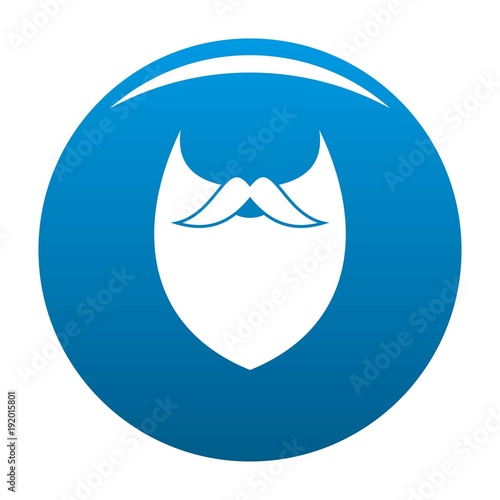 Dense Beard Icon Vector Blue Circle Isolated On White Background