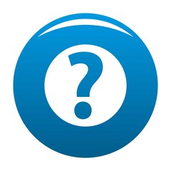 Poster - Question mark sign icon vector blue circle isolated on white background 