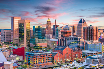Fototapete - Baltimore, Maryland, USA Skyline