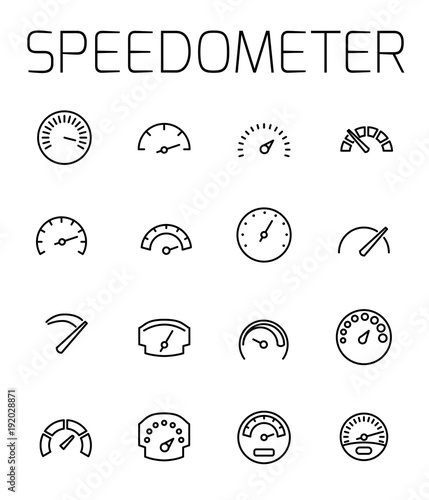 Fotografía Speedometer related vector icon set.