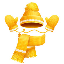 Cute Hat Scarf And Gloves Vector Illustration