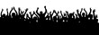 Applause crowd silhouette, cheerful people. Concert, party. Funny cheering, isolated vector