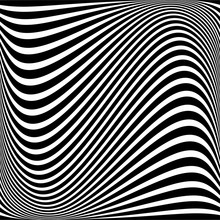 Geometric Pattern. Abstract Wavy Black White Background. Vector Illustration.